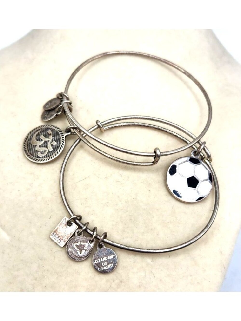 2 Alex & Ani Bracelets - Soccer & Energy Theme